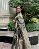 Thumbnail for Preksha Creation Banarasi Soft Silk Women Grey Saree - Distacart