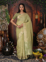 Thumbnail for Astita Organza Mhendi Green Saree