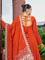 Thumbnail for Joban Fashion Rust Readymade Kurta Set With Sequence embroidery Work