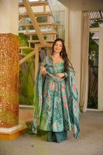 Thumbnail for Aayaa Designer Cotton Silk Suit - Sky Blue - Dista