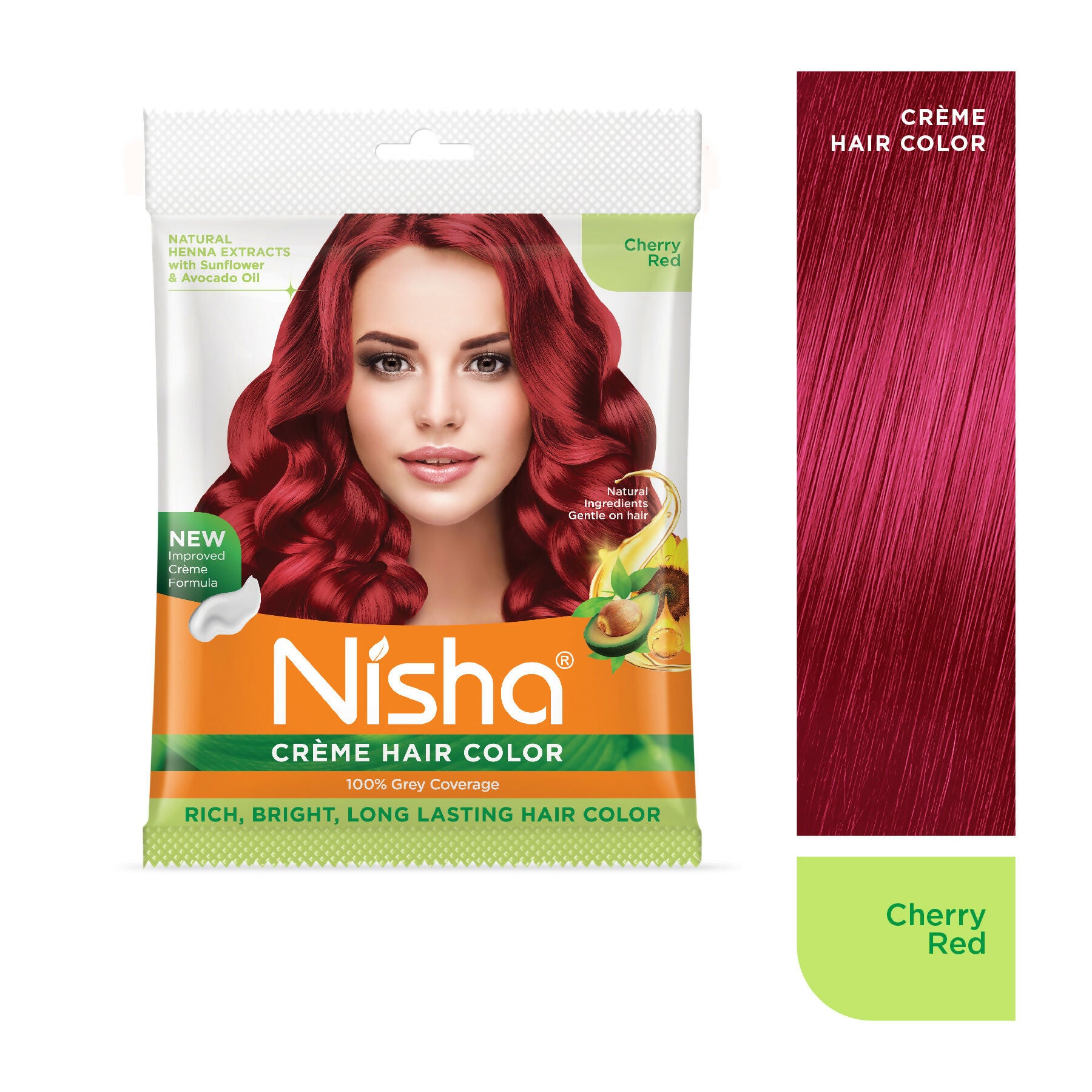 Nisha Creme Hair Color for Women - Cherry-Red - Distacart