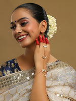 Thumbnail for Ruby Raang Gold Chand Kundan Haath Phool