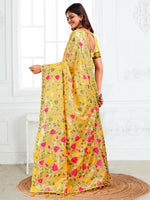 Thumbnail for Astita Linen Cotton Yellow Saree