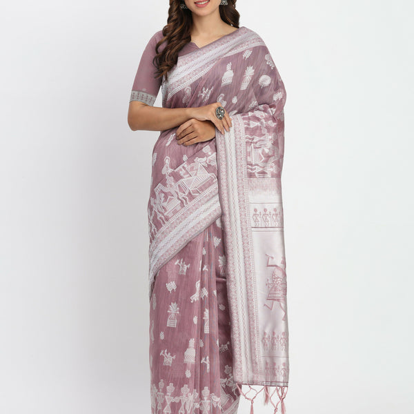 Astita Linen Cotton Sea Green Saree