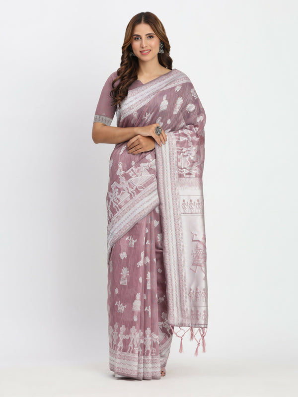 Astita Linen Cotton Sea Green Saree