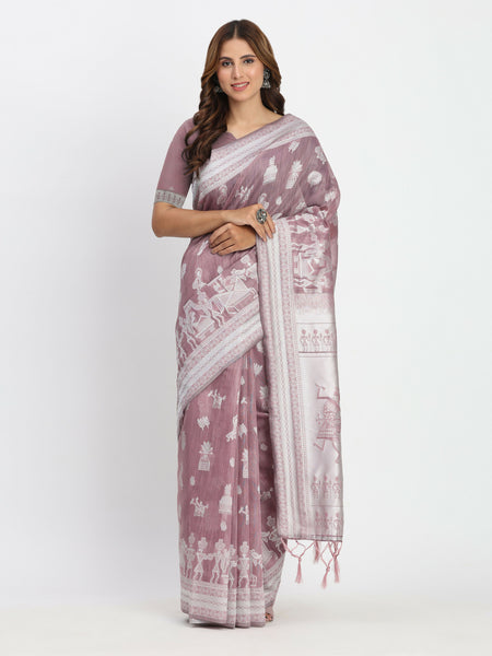Astita Linen Cotton Sea Green Saree