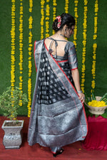 Thumbnail for Jyoti Fashion Women's Black Soft Handloom Silk Zari Woven Saree with Blouse - Distacart