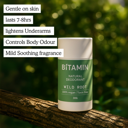 Bitamin Natural Deodorant Wild Root, Sea Salt Roll On - Distacart