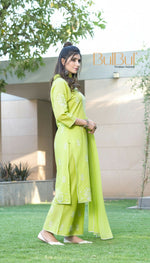 Thumbnail for BulBul Akshyani Green Rayon Kurta Set with Dupatta