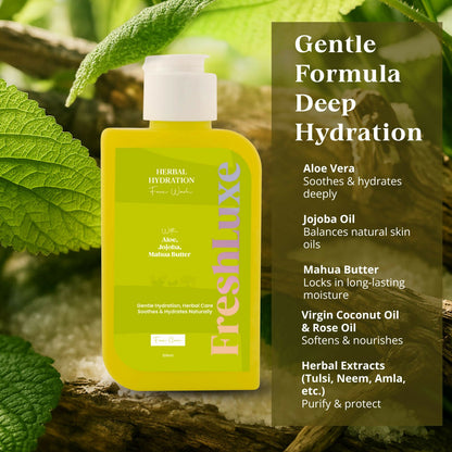 FreshLuxe Herbal Hydration Face Wash For Oil & Acne Control with Aloe Vera & Neem - Distacart