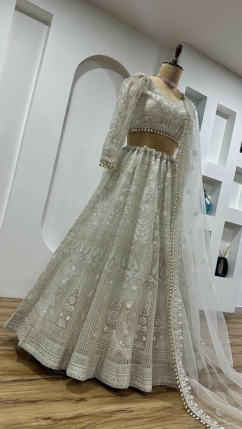 Aastha Fashion White Designer Wedding Wear Lehenga Choli