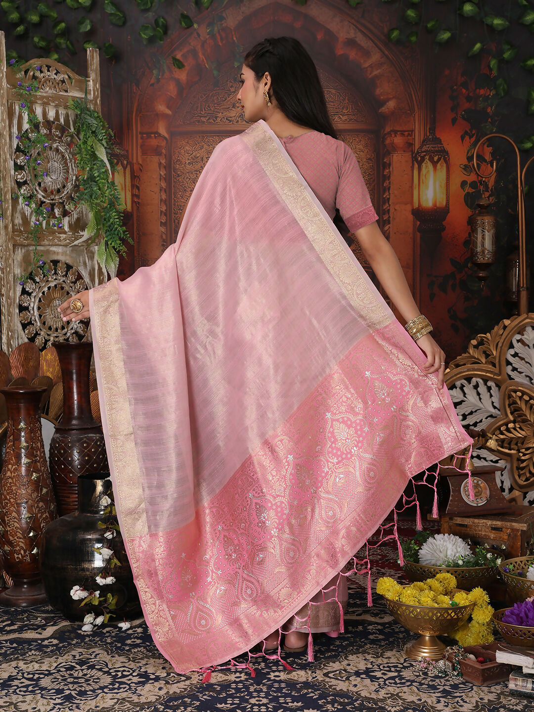 Astita Organza Light Pink Saree