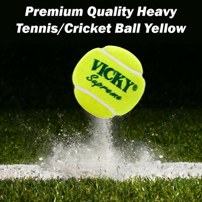 Vicky Supreme Yellow Tennis/Cricket Ball Heavy Multipurposeful Design & Durable Rubber Built - Distacart