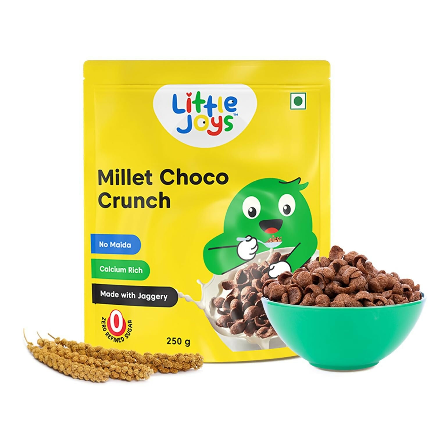 Little Joys Millet Choco Crunch Breakfast Cereal for Kids Made with Ragi, Jowar, Foxtail & Red Rice