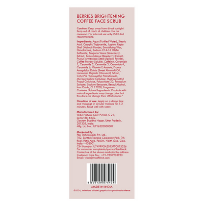 mCaffeine Berries Brightening Coffee Face Scrub - Distacart