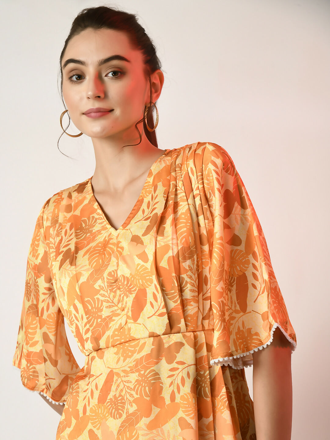 Myshka Women's Yellow Printed Dress - Distacart