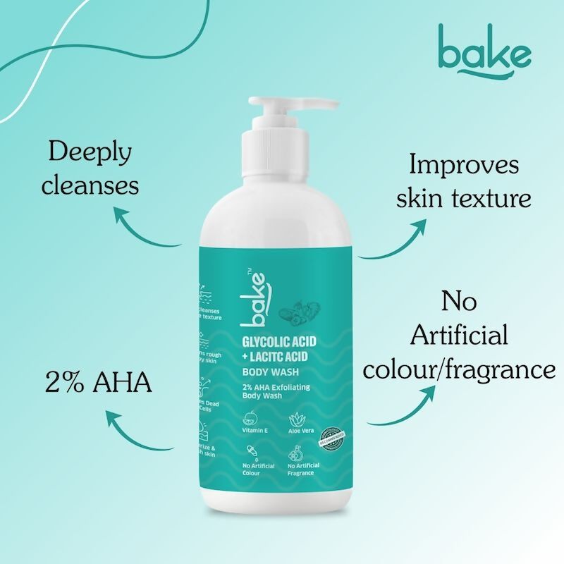 Bake 2% AHA Exfoliating Body Wash - Distacart