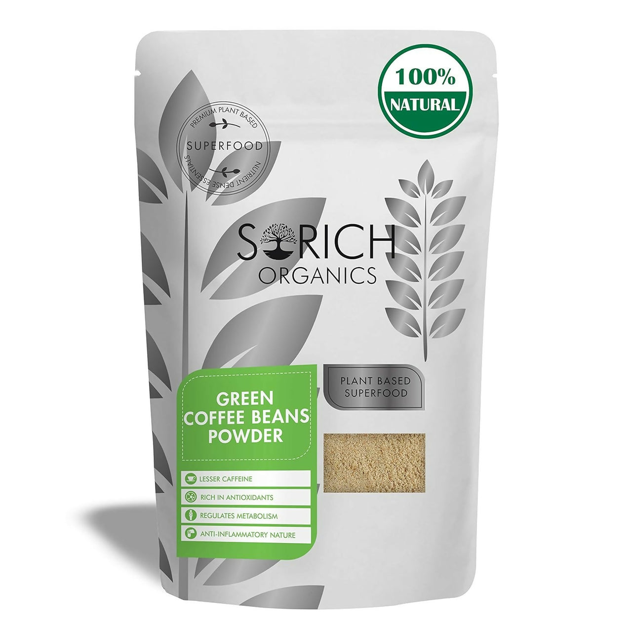 Sorich Organics 100% Pure & Natural Green Coffee Beans Powder - Distacart