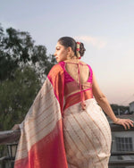 Thumbnail for Preksha Creation Women Banarasi Red Saree With Zari Work - Distacart