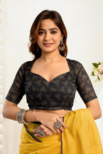 Thumbnail for Vastranavya Mustard Digital Printed Linen Ready To Wear Designer Saree with Unstitched Blouse - Distacart