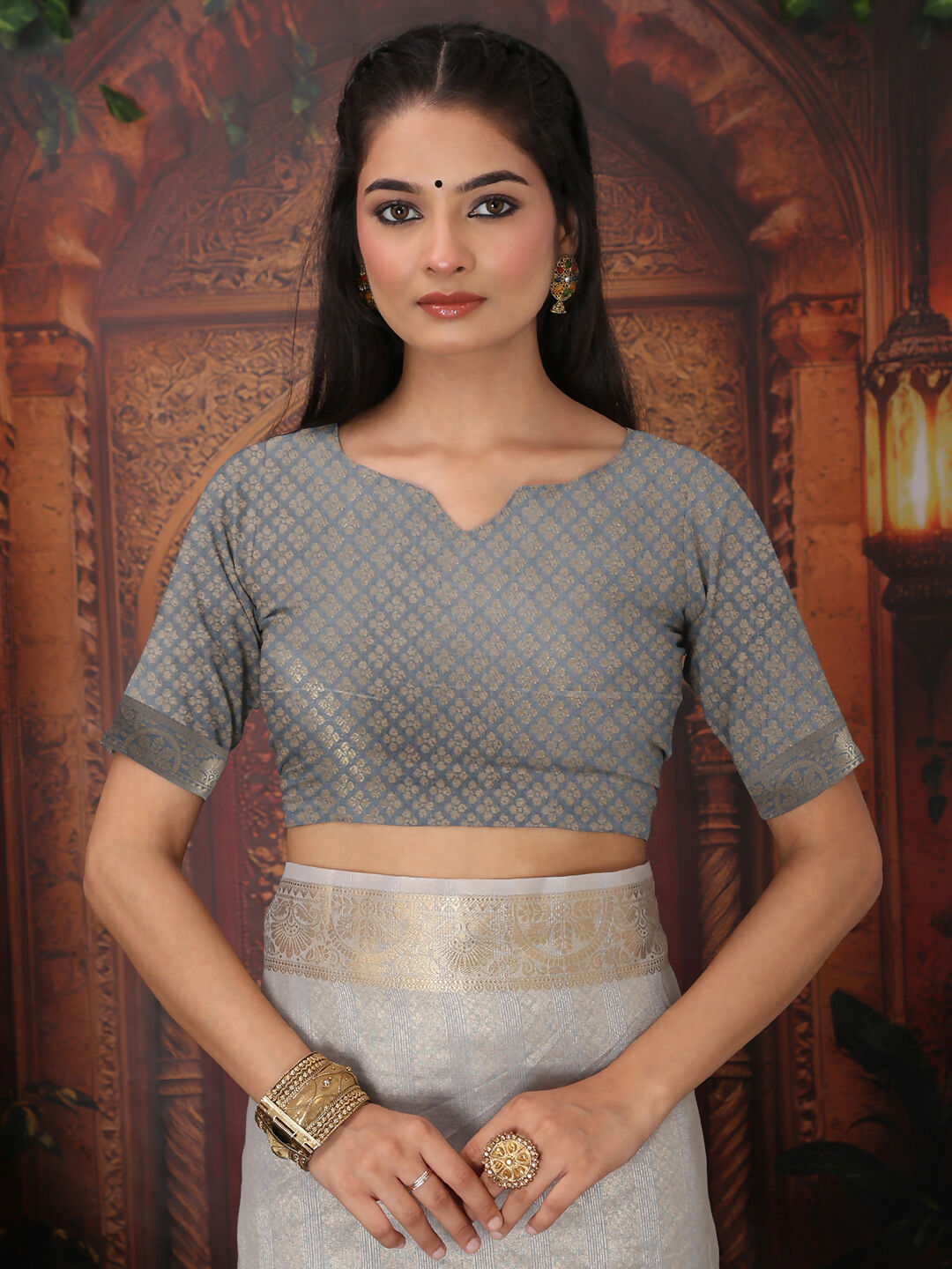 Astita Organza Gray Saree