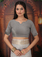 Thumbnail for Astita Organza Gray Saree
