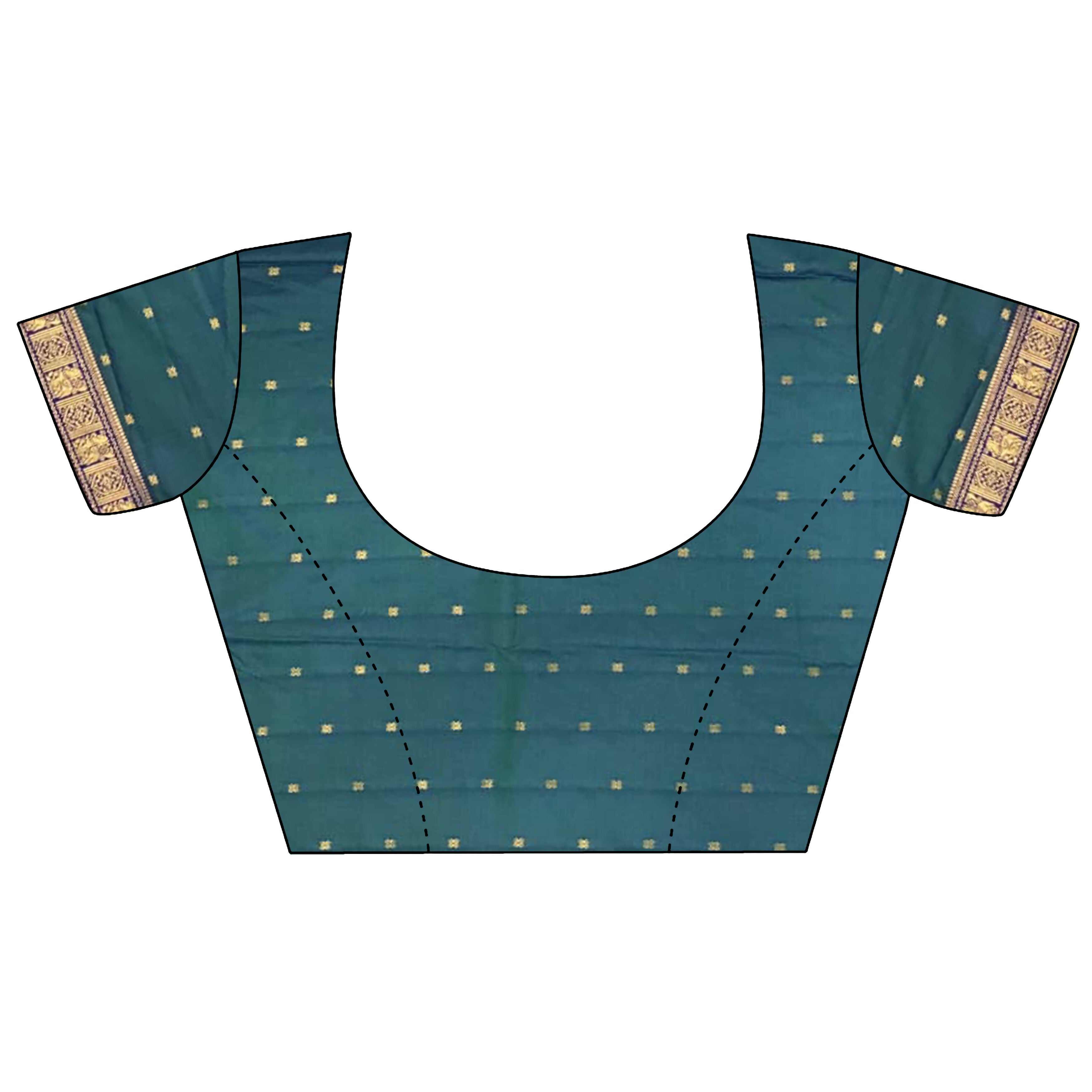 Joban Fashion Green Banarasi Soft Silk Woven Butti Saree