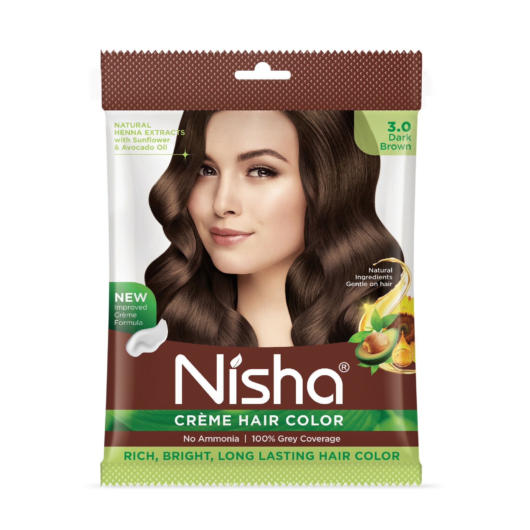 Nisha Creme Hair Color for Women - Dark Brown - Distacart