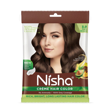Nisha Creme Hair Color for Women - Dark Brown - Distacart