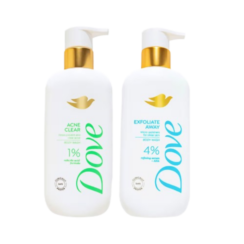 Dove Acne Clear + Exfoliate Away Serum Body Wash Combo