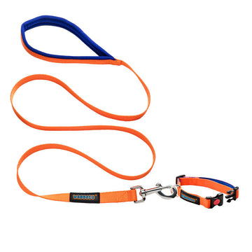 Waggety Dog Leash - Durable Orange Polyester, Length - 5Ft, Comfortable Grip, Stylish Pet Leash for Dogs - Dista