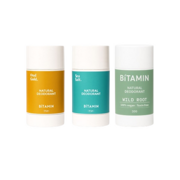 Bitamin Natural Deodorant Wild Root, Oud Gold, Seasalt Roll On - Distacart