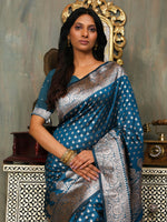 Thumbnail for Astita Banarasi Silk Blue Saree