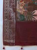 Thumbnail for Anouk Kalamkari Zari Silk Blend Saree