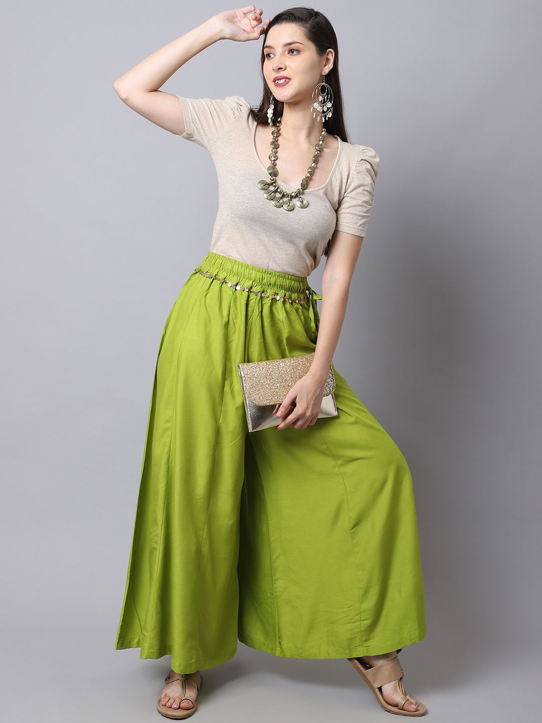 TAG 7 Women Flared Ethnic Palazzos - Distacart
