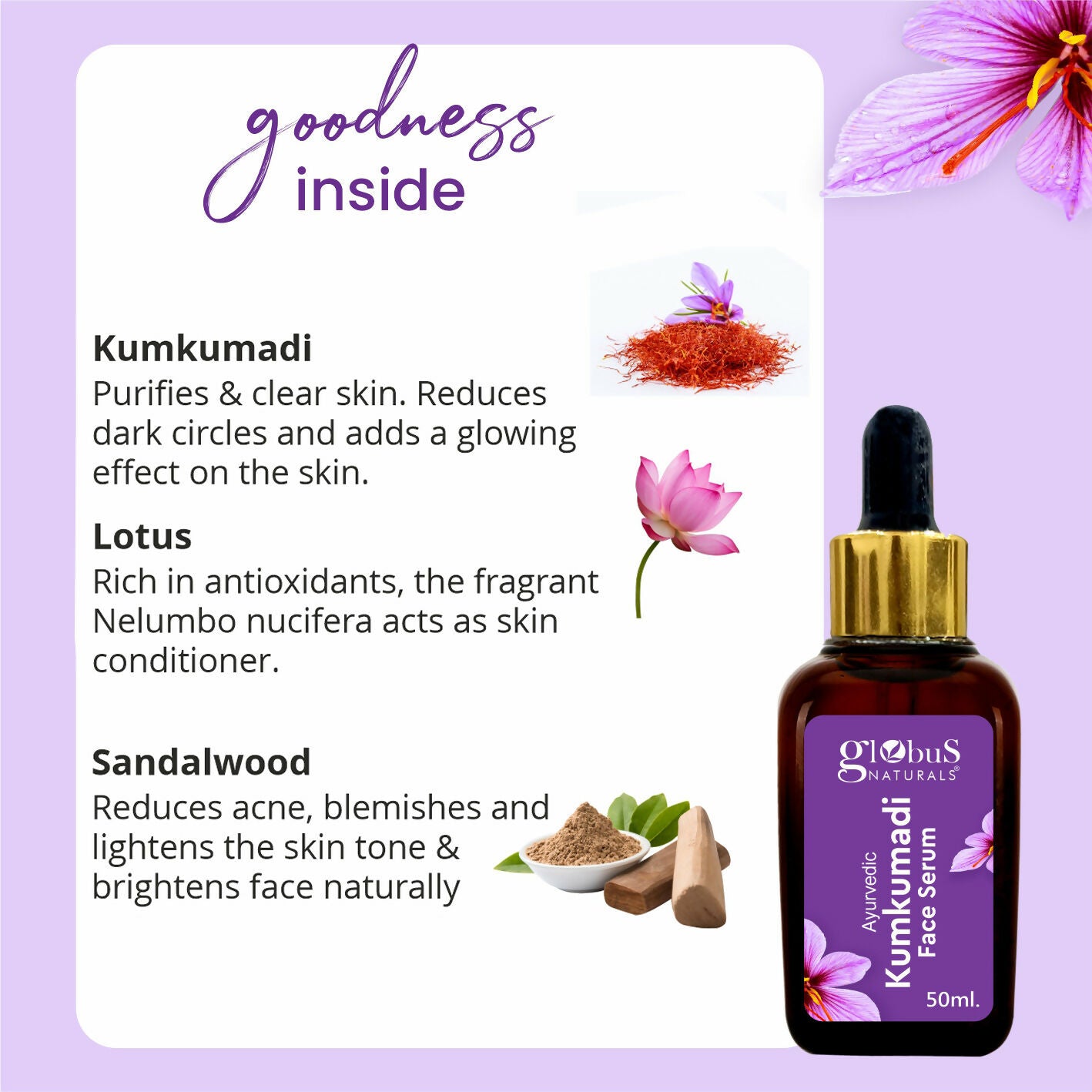 Globus Naturals Ayurvedic Kumkumadi Skin Lightening Face Serum
