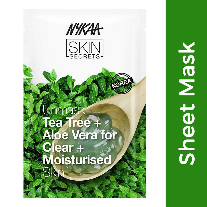 Nykaa Skin Secrets Indian Rituals Tea Tree + Aloe Vera Sheet Mask For Clear & Moisturised Skin - Distacart