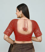 Thumbnail for Joban Fashion Women's Red Embroidered Stitched Blouse