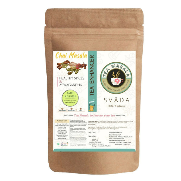 Satvi Wellness Tea masala with Ashwagandha | Ashwagandha tea mix | Satvi Tea enhancer - Distacart