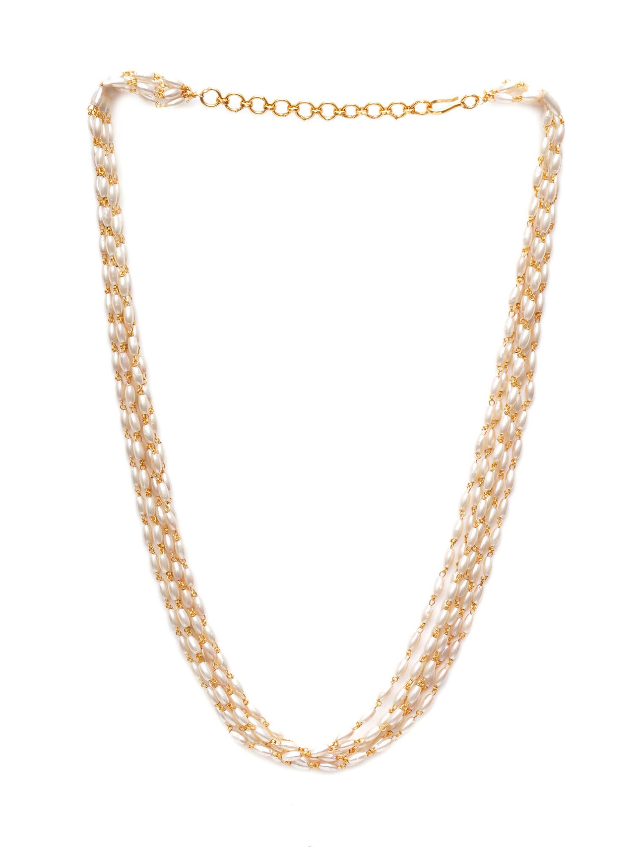 Layered Pearl Neckpiece (Gold) - Ruby Raang - Distacart