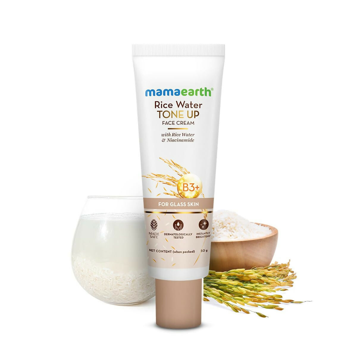 Mamaearth Rice Water Tone Up Face Cream with Rice Water & Niacinamide for Glass Skin - Distacart