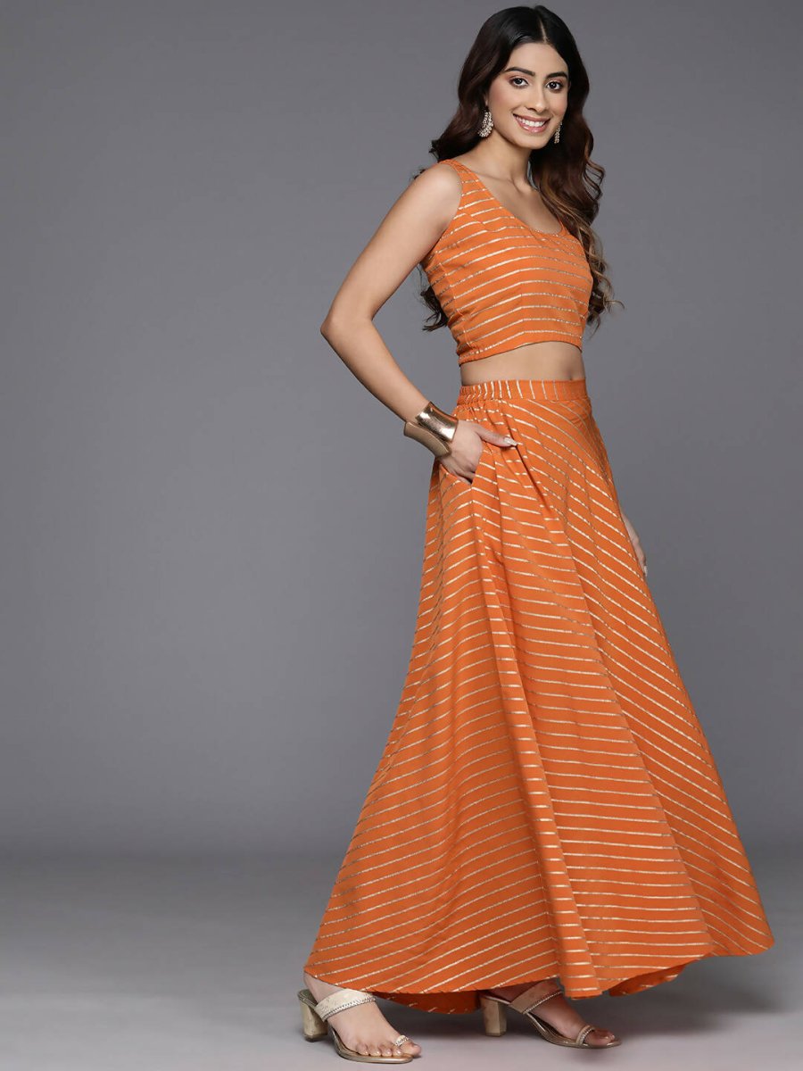 Ahalyaa women's wear Traditional wear lehenga choli - Orange - Distacart