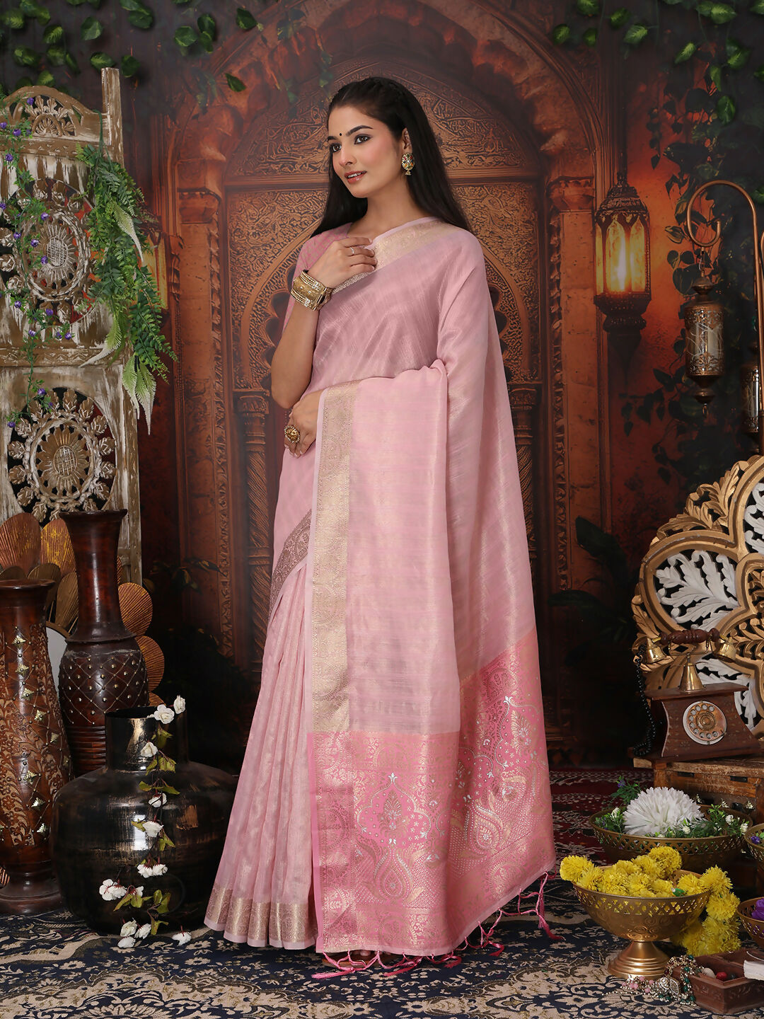 Astita Organza Light Pink Saree