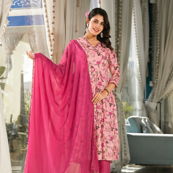 Designer Stylish Light Pink Rubi Silk Stitched Suit With Dupatta - Kiyara - Distacart
