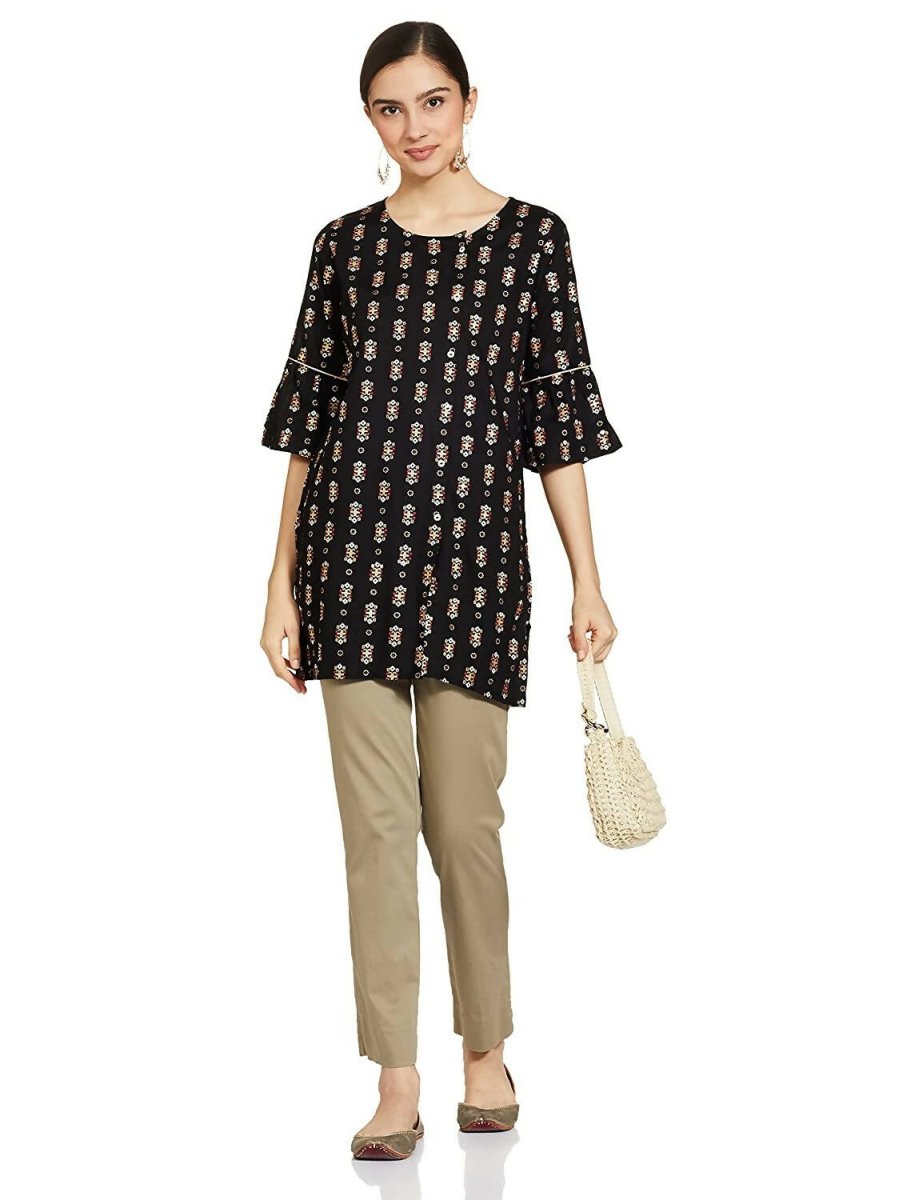 Anubhutee Women's Black Straight Kurti - Distacart