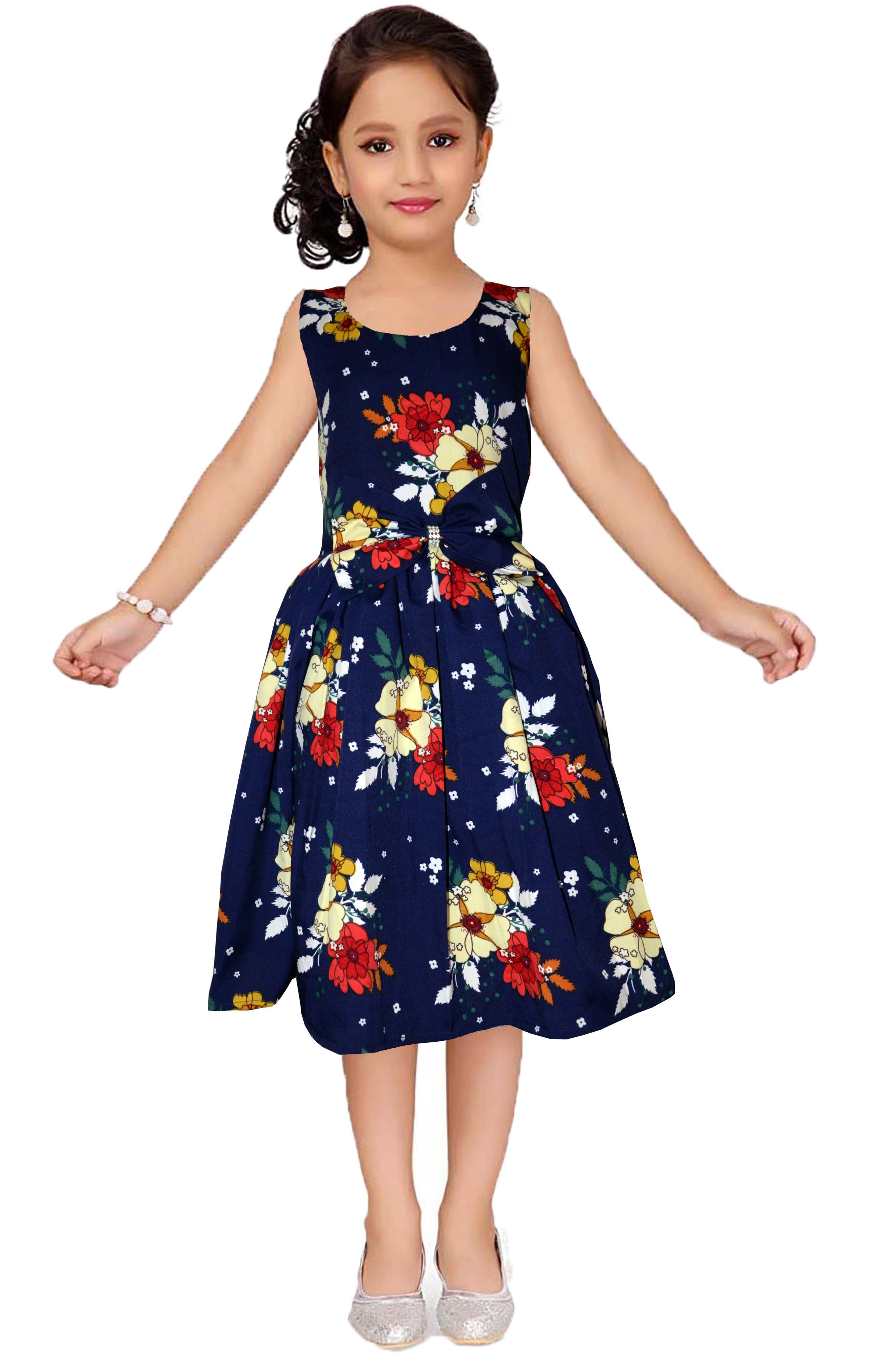Asmaani Kids Party Wear Stylish Dresses, Perfect for Parties, Functions & Vacations - Navy Blue - Distacart