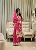 Thumbnail for Teeya Creation Rani Color Chinon Silk Party Wear Trending Palazzo Set - Distacart