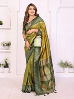 Thumbnail for Aastha Fashion Pista Green South Soft Silk Zari Weaving Saree - Distacart