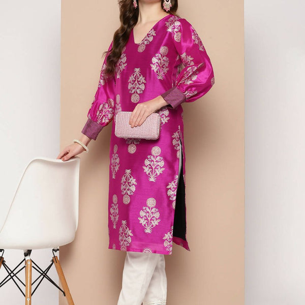 Ahalyaa Women's Traditional wear Kurta - Pink - Distacart