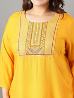 Thumbnail for Sztori Floral Embroidered Yoke Design Sequined Straight Kurta